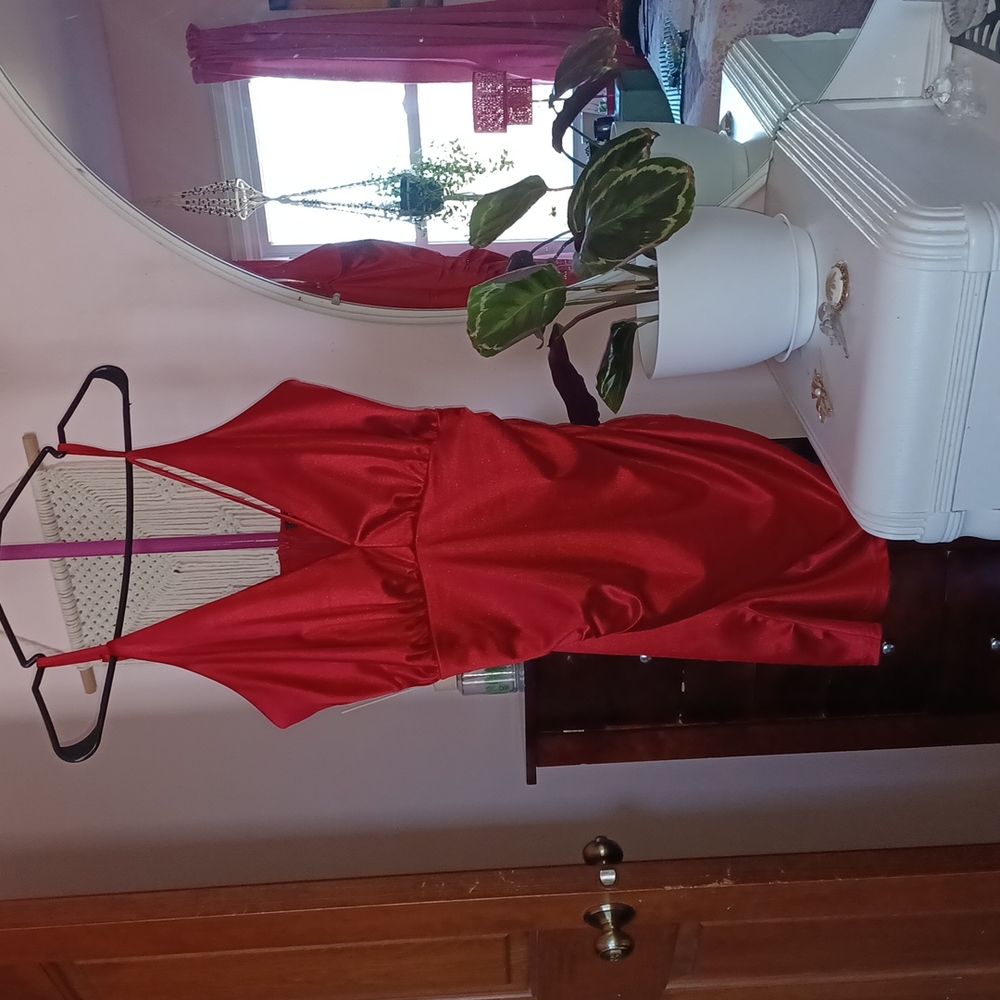 Silk red mini dress